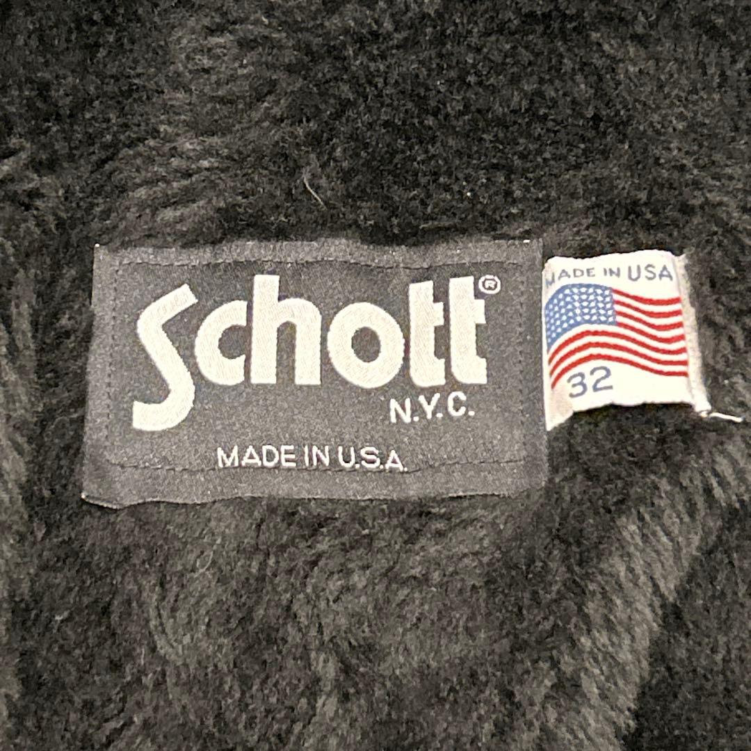 Schott ショット レザージャケット牛革 32 シングルライダース 黒USA