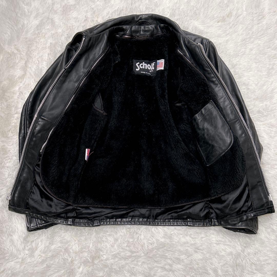 Schott ショット レザージャケット牛革 32 シングルライダース 黒USA