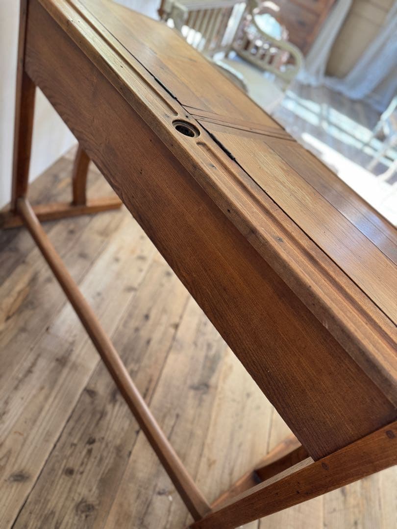 1900s初期フランスアンティーク 2人掛け　スクールデスク