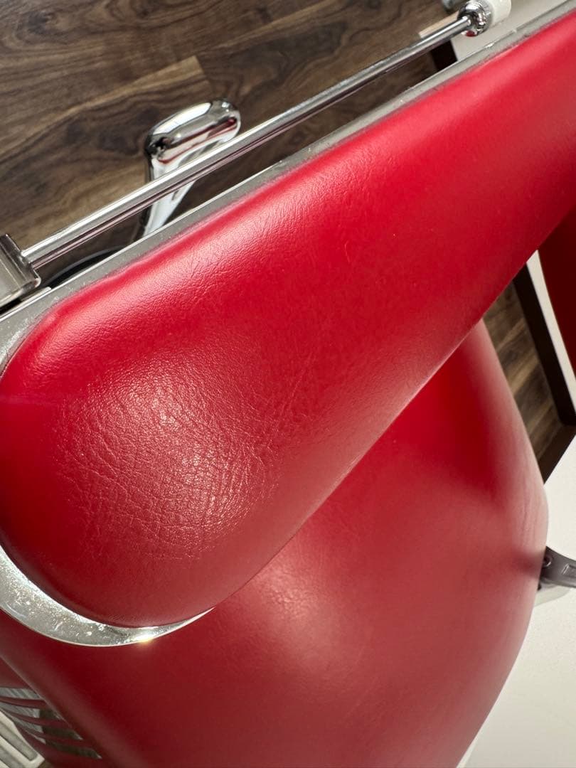 ド*ん様 引き取りタカラベルモント理容椅子 赤 ビンテージ 昇降可 美品 バーバ