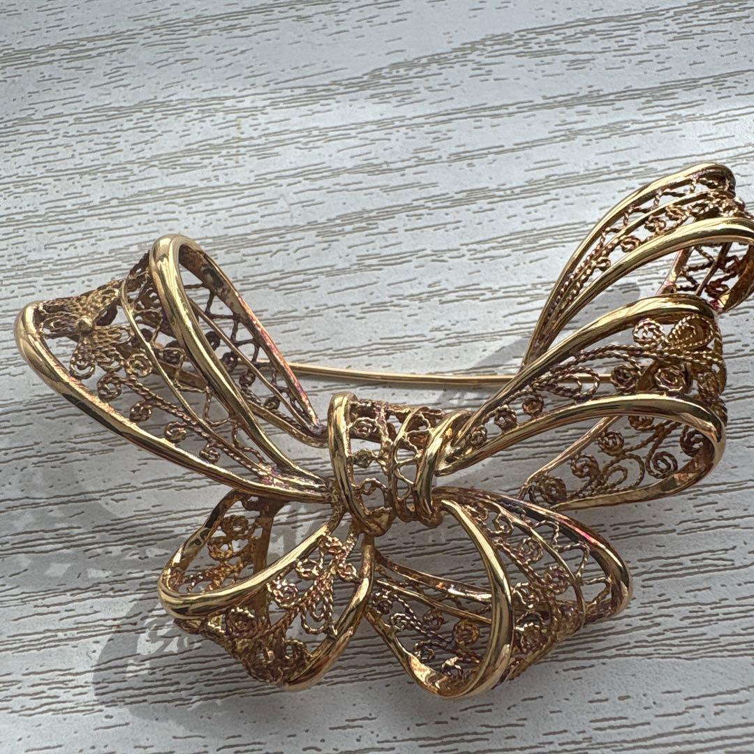 k18 アンティーク　ブローチ