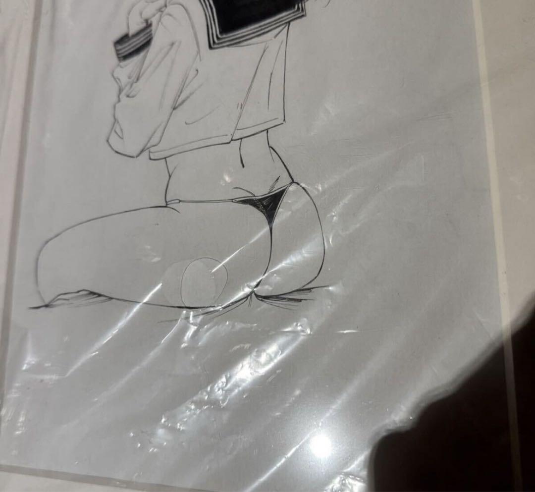 ガガイモ　会場限定1点物　セーラー尻　直筆　原画　個展　黒網美人