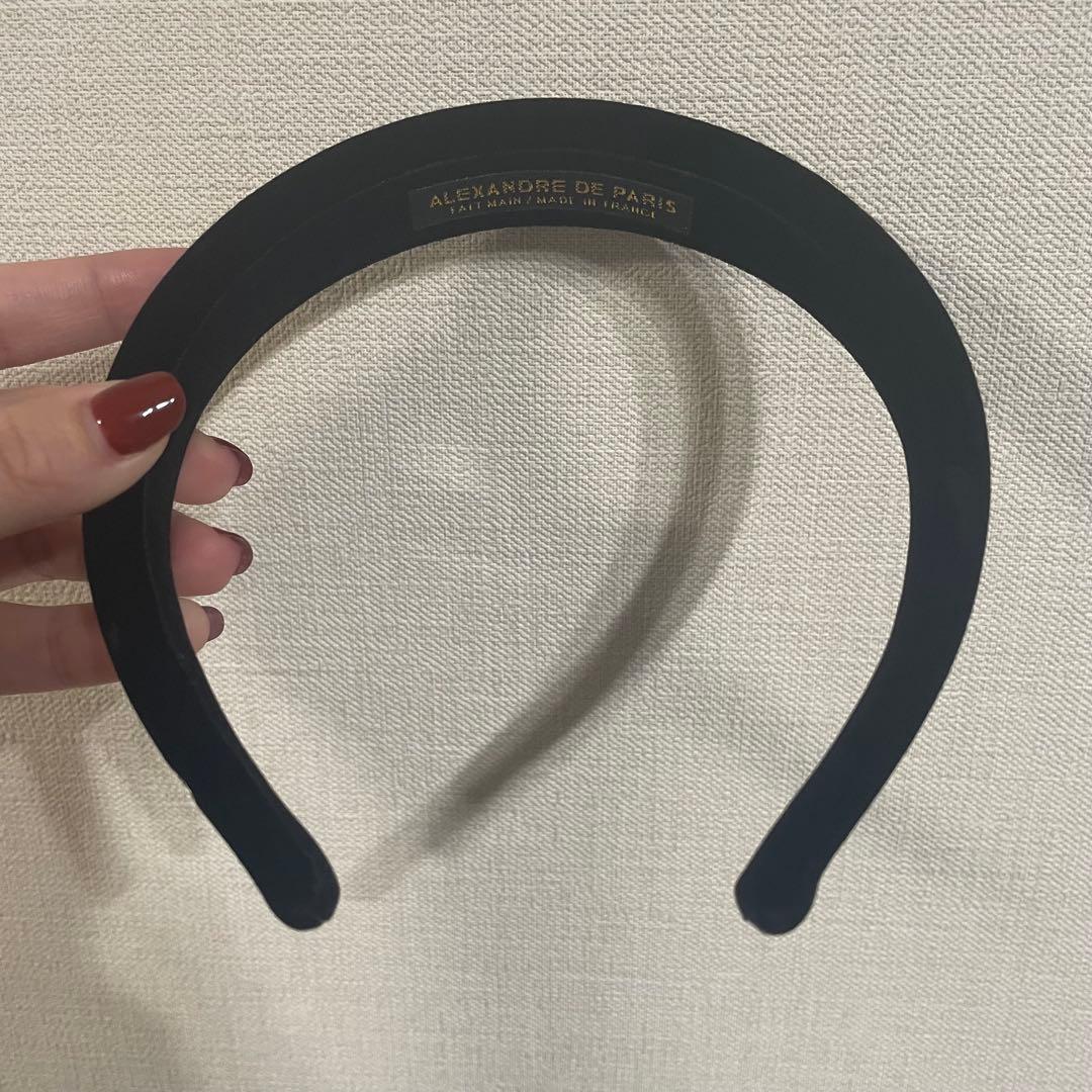 【美品】ALEXANDRE DE PARIS　ベロアカチューシャ(2.5cm)