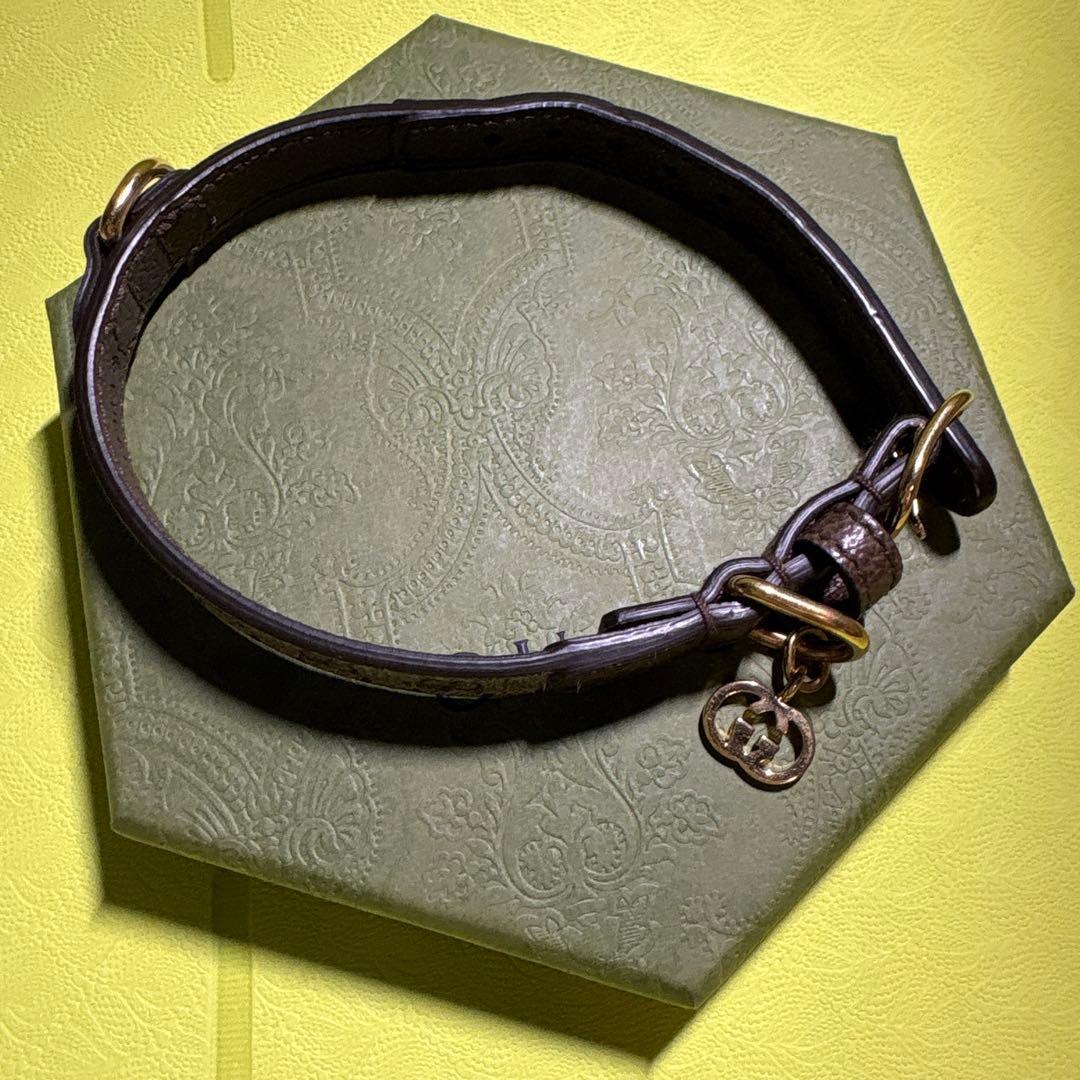 ⭐️GUCCI （グッチ）　エクストラスモールペットカラー　GG柄　首輪
