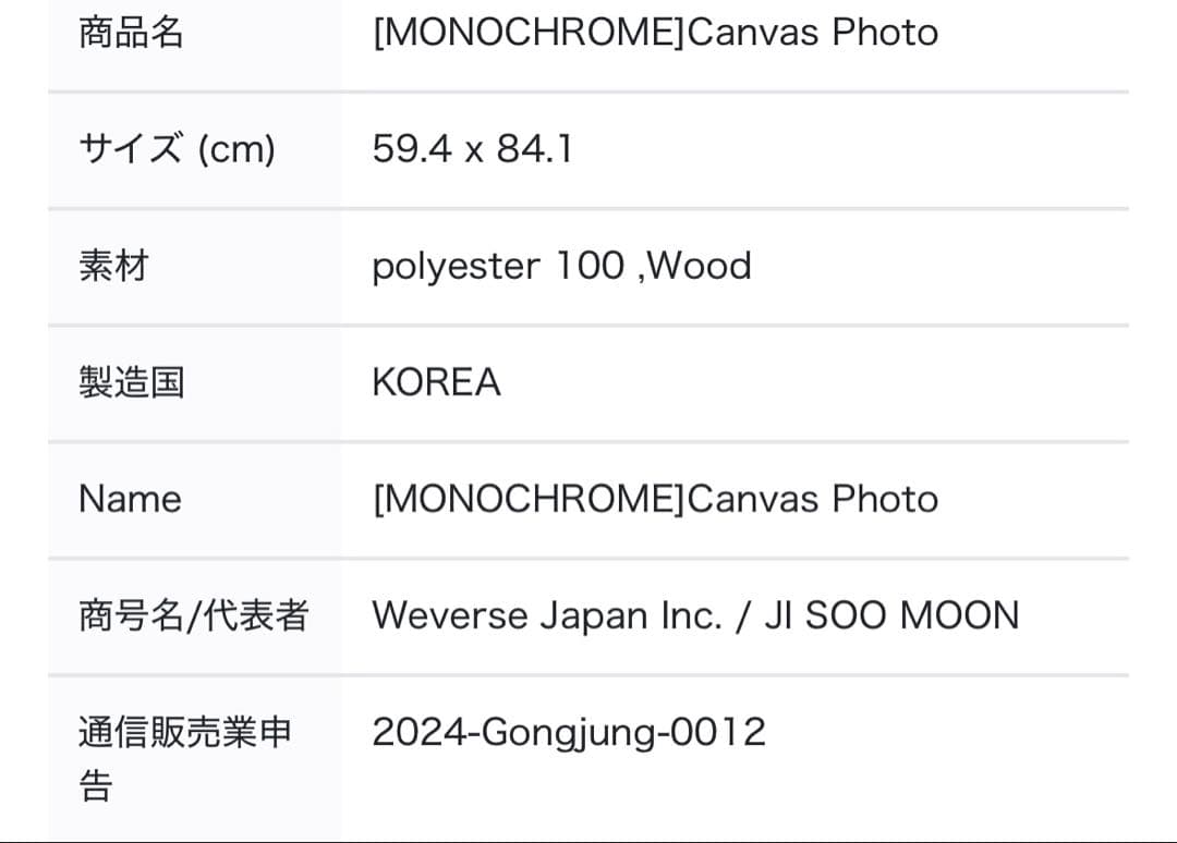 BTS MONOCHROME CANVAS キャンバス