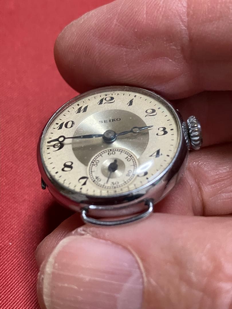 セイコー精工舎モリス10型二重防塵ケース入りパリス環ベルト着、問題ない稼働品