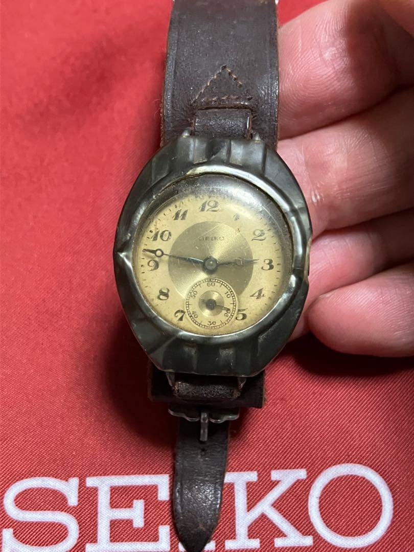 セイコー精工舎モリス10型二重防塵ケース入りパリス環ベルト着、問題ない稼働品
