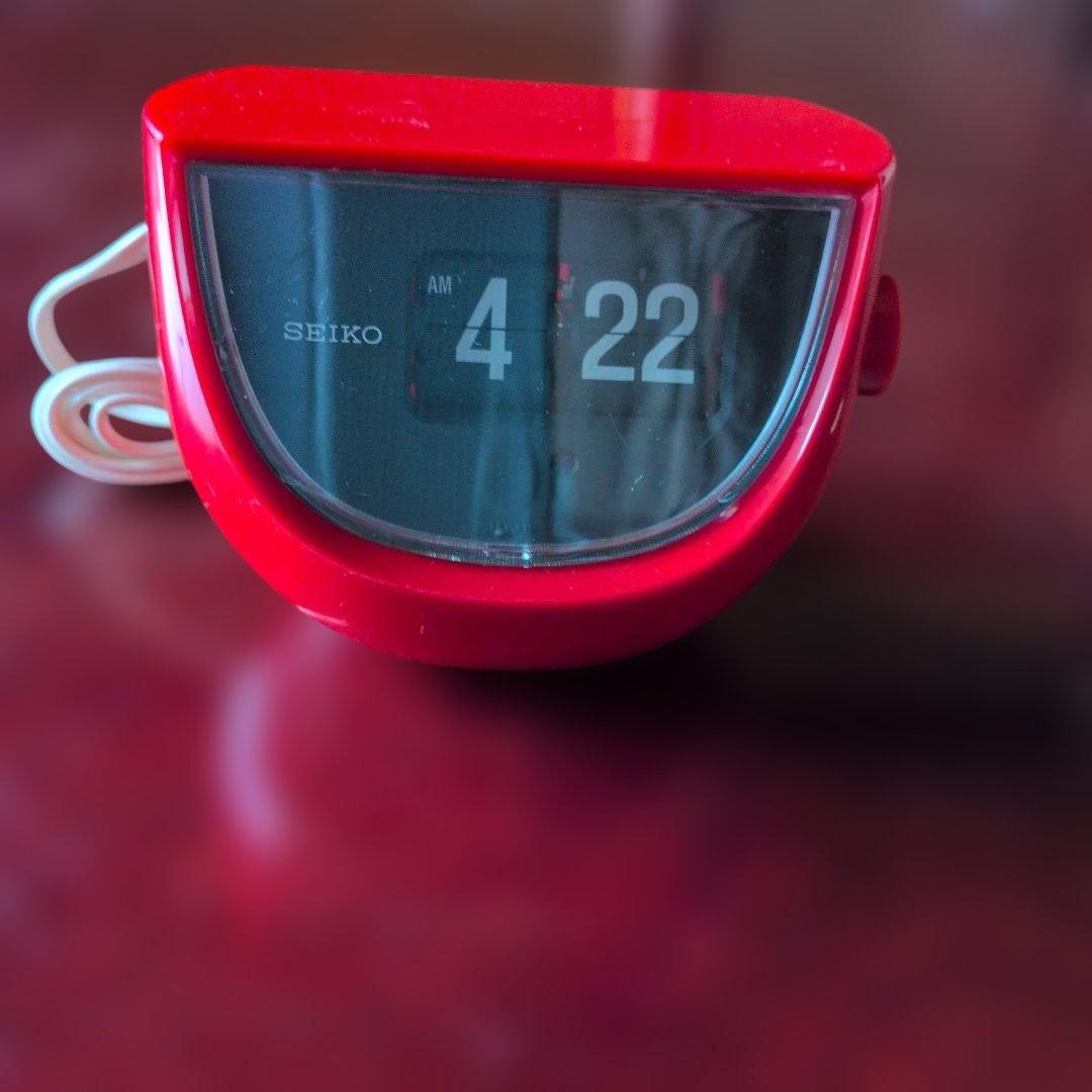新品未使用 SEIKO 赤 置時計 昭和レトロ パタパタ時計