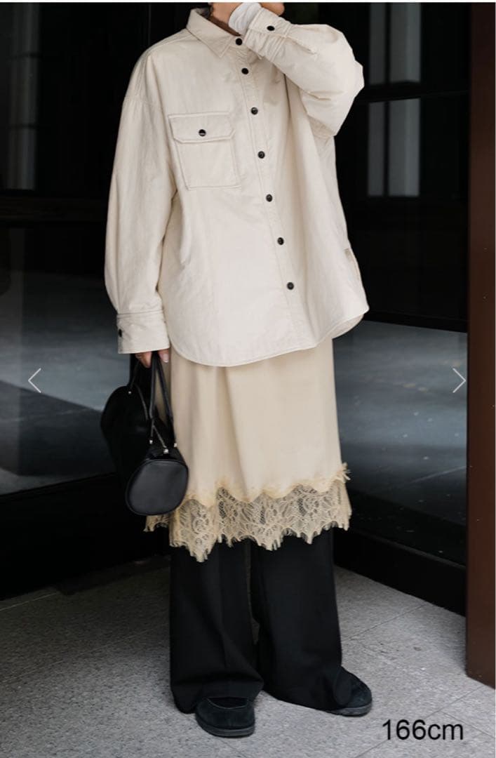 machatt マチャット　レースサテンスカート　イエローベージュ