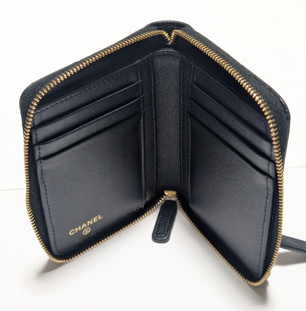 CHANEL 二つ折り財布　ブラック