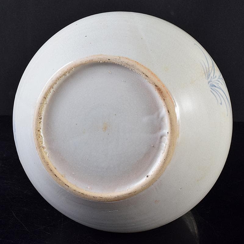 銀杏の木 　安東五作　樊川窯　青華　花文　水指　共箱　M　R8709B