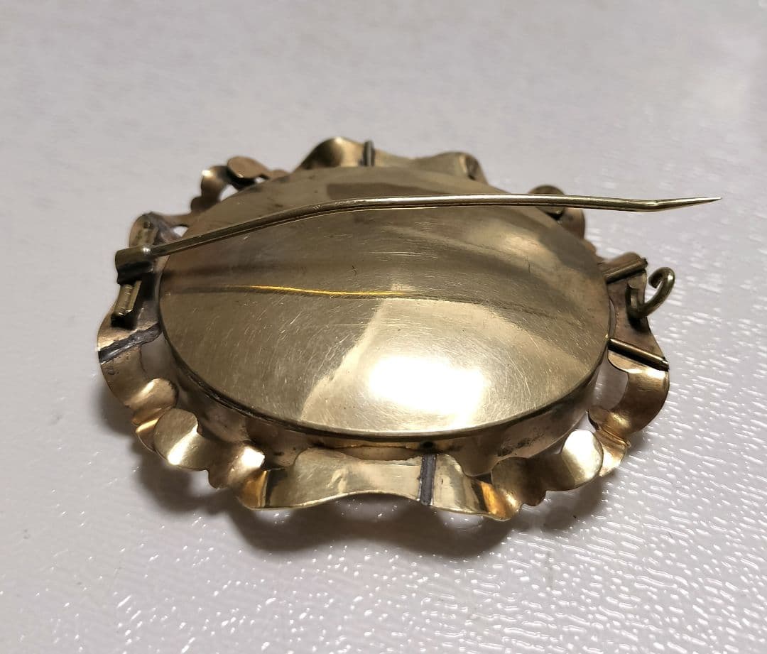 アンティーク モーニングジュエリー ブローチ 遺髪 訳あり