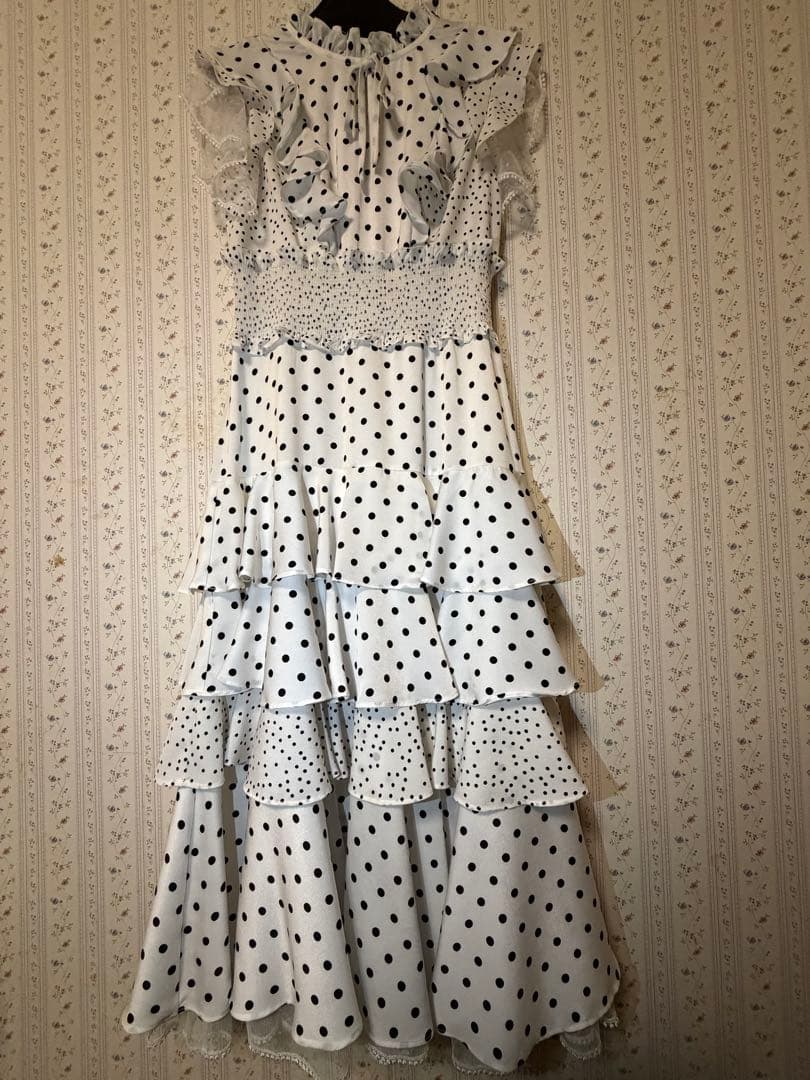 y【ERUKEI エルケイ】ドット ティアードフリル キャバドレス