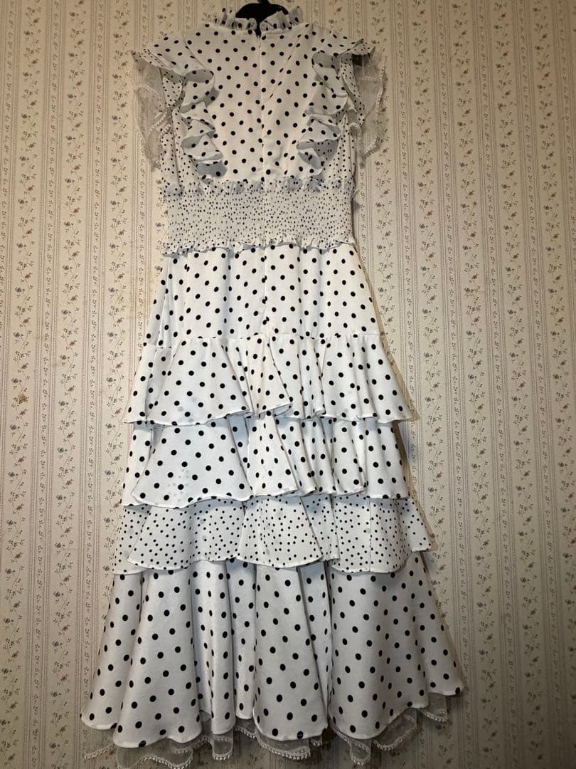 y【ERUKEI エルケイ】ドット ティアードフリル キャバドレス