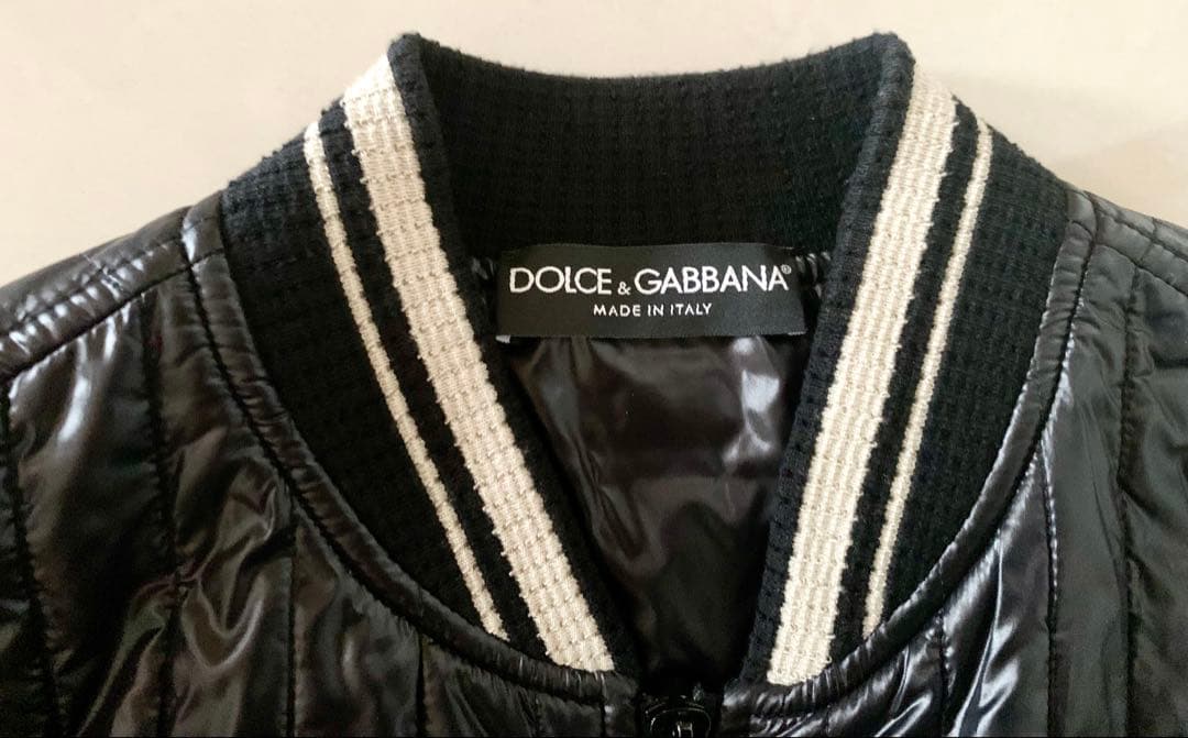 DOLCE&GABBANA ブルゾン シルバーロゴ 光沢　リブニット