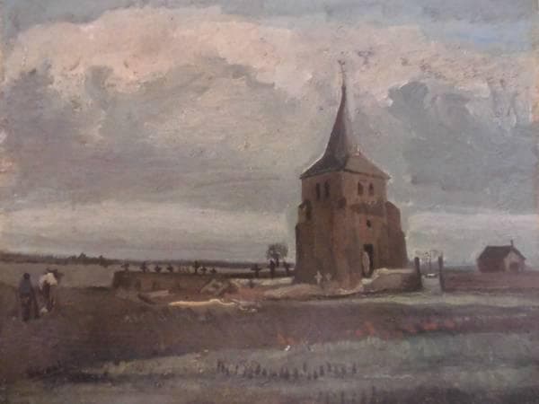 ヴィンセント・ヴァン・ゴッホ、ニューネンの塔、希少な額装用画集より