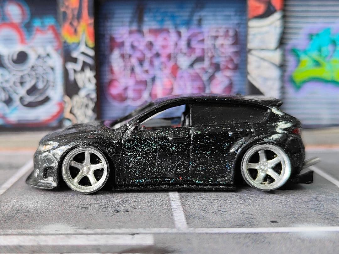 ホットウィールカスタム インプレッサ 7色ラメ フルエアロ☆深リム☆トミカ改造