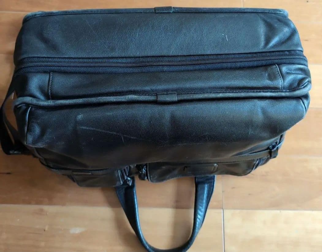 TUMI エクスパンダブルオーガナイザーラップトップブリーフ　オールレザー黒