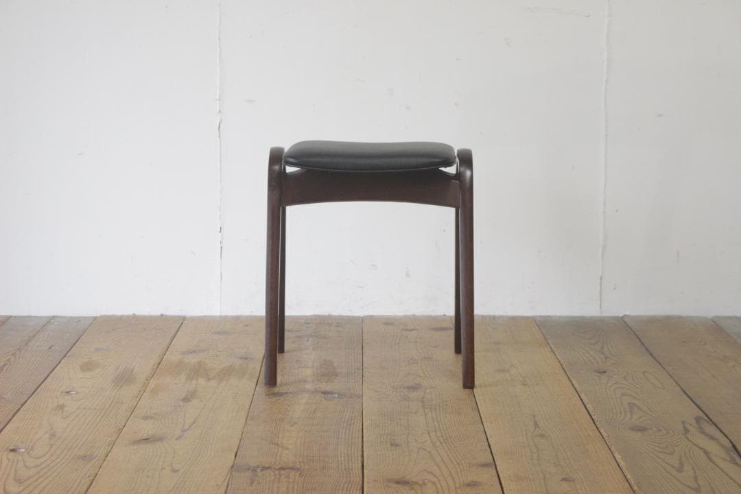 秋田木工 剣持勇 座面張り替え済み スツール No.202 レトロ 椅子 2