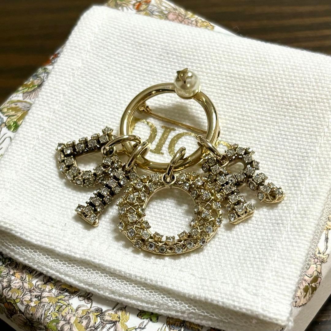 ［未使用級］ディオール　MISS DIOR ラインストーン　チャーム　ブローチ