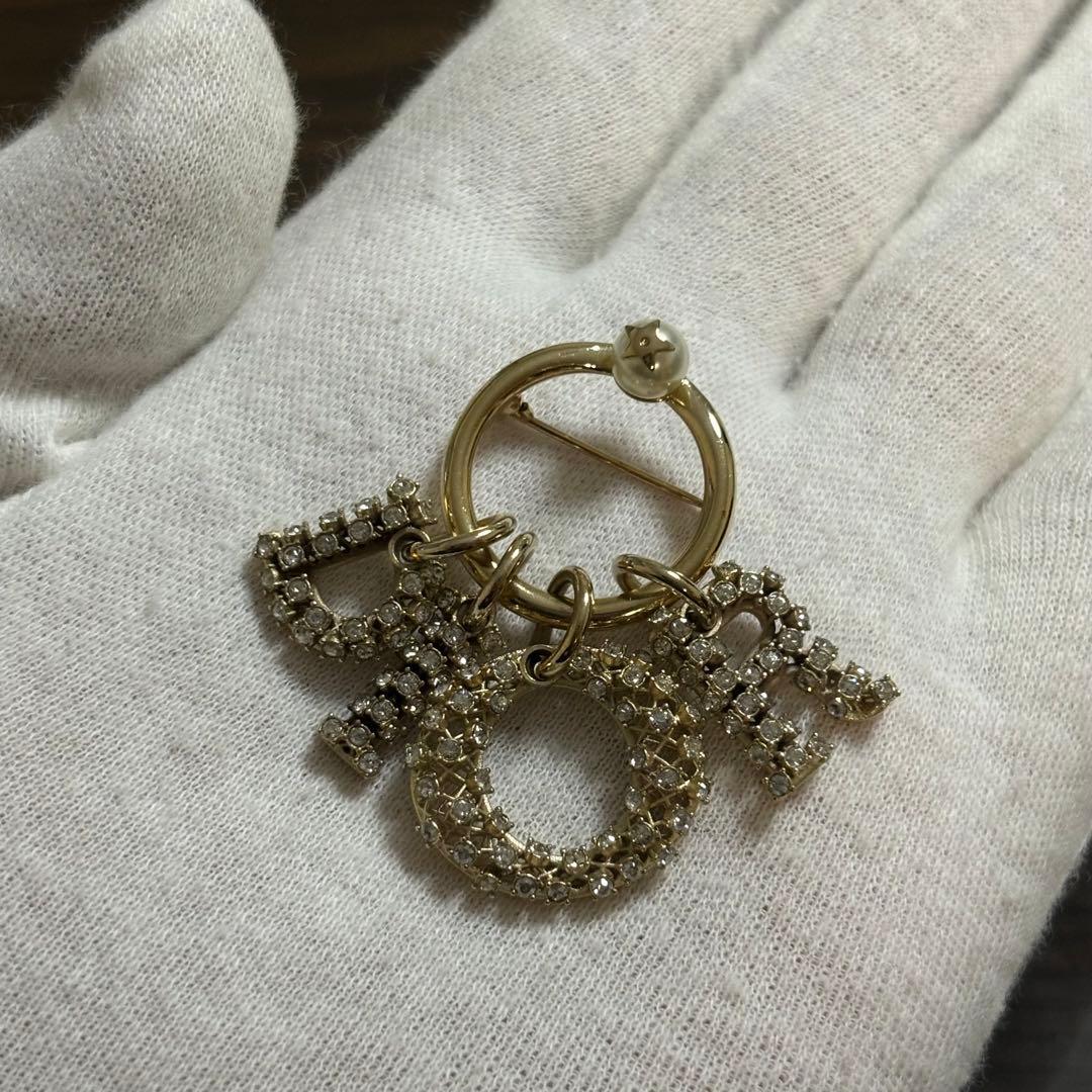 ［未使用級］ディオール　MISS DIOR ラインストーン　チャーム　ブローチ