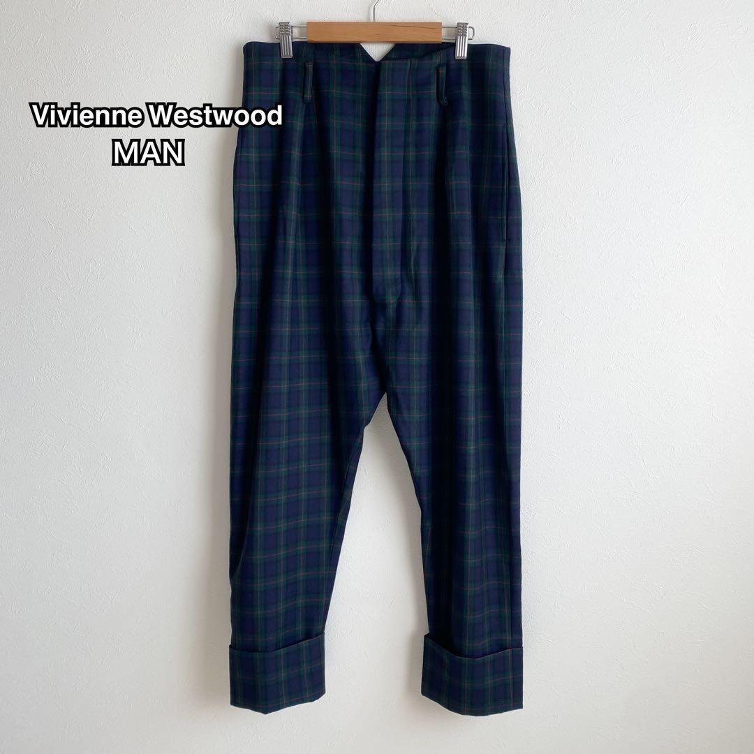 美品Vivienne Westwood MAN ウール チェック サルエルパンツ