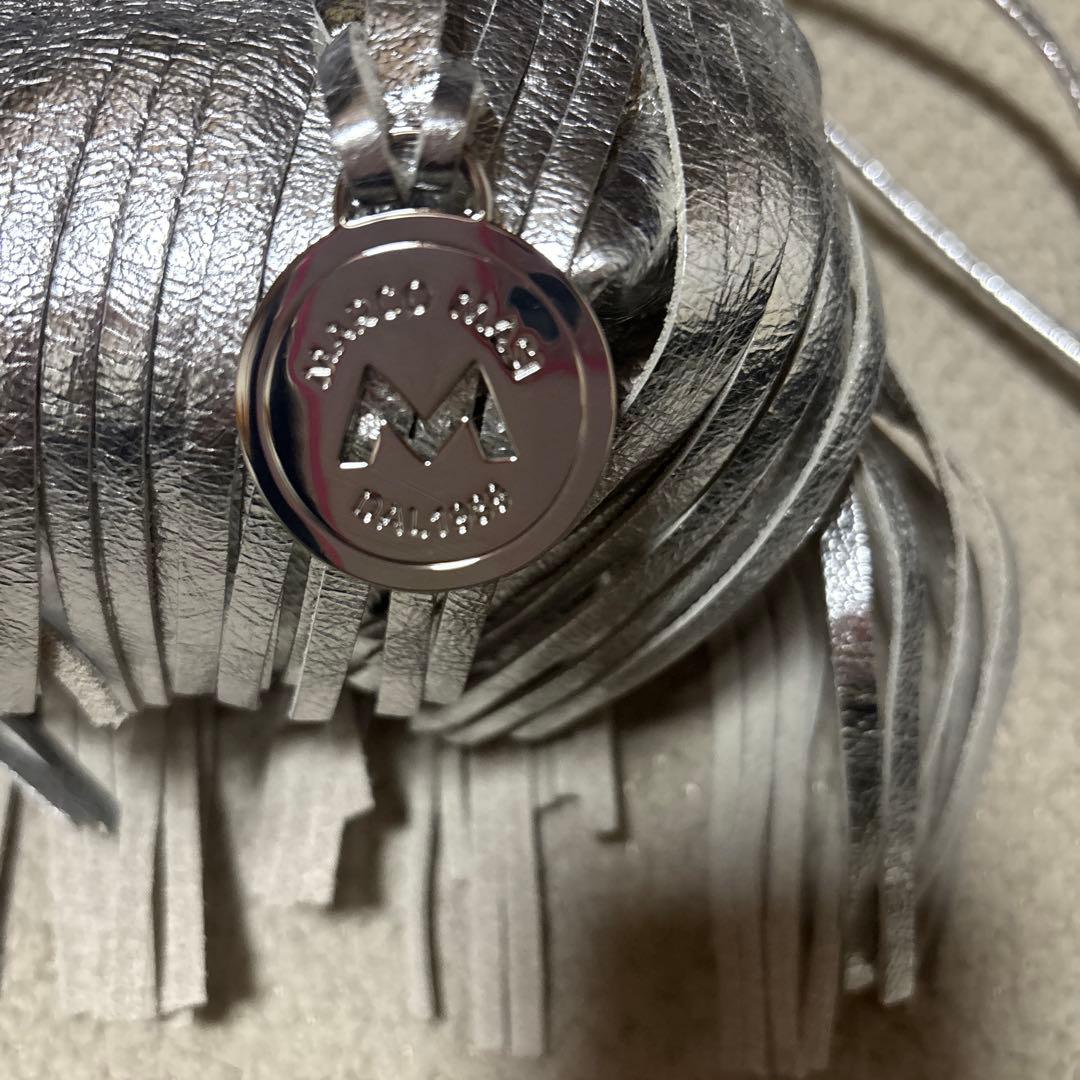 ★マルコマージ★シルバー フリンジ バケツ型ショルダーバッグ