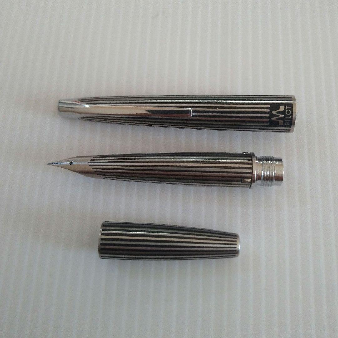 【希少レア】パイロット万年筆　ミュー　μ　ストライプ格子柄