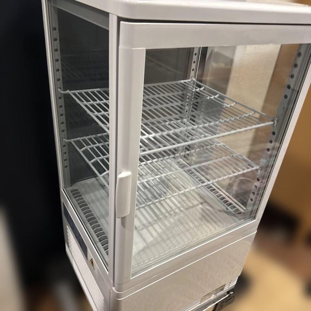 テンポス 4面ガラス冷蔵ショーケース 58L 白 TBSC4-058-WH