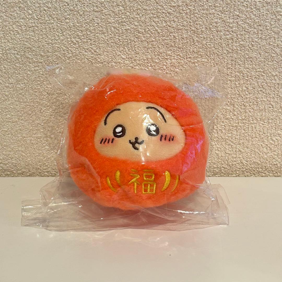 ちいかわ　ぬいぐるみ　招福　だるまになっちゃった　おかおバッチ　ミニカゴ