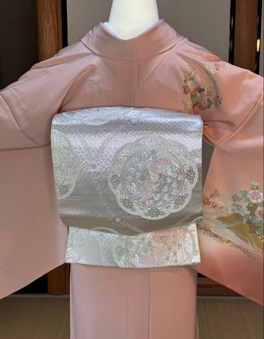 フォーマル4点フルセット 正絹訪問着　袋帯　帯締め帯揚げ