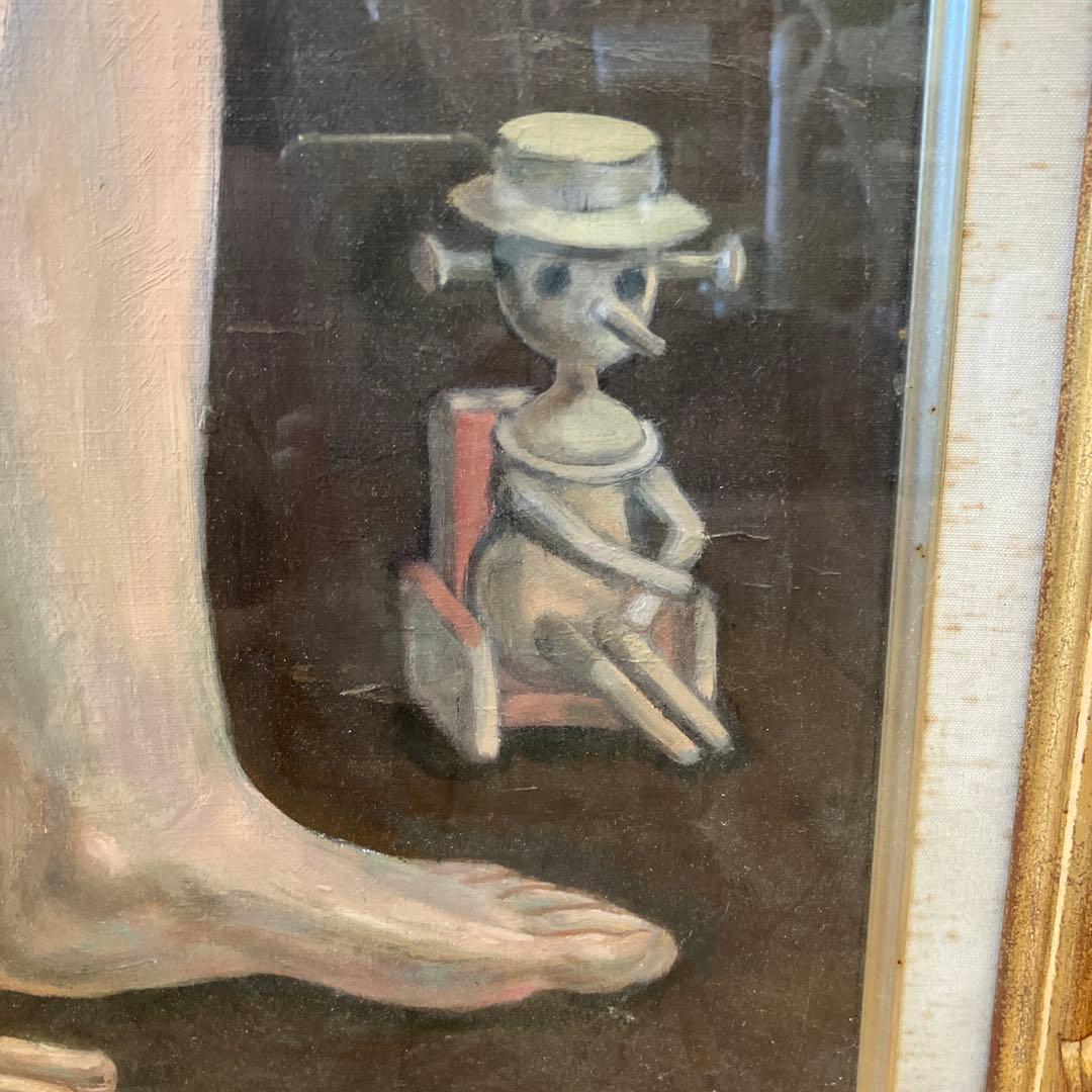 昭和レトロ 人物画 肖像画 油絵 油彩画 絵画 アート 壁掛け 壁飾り 額装