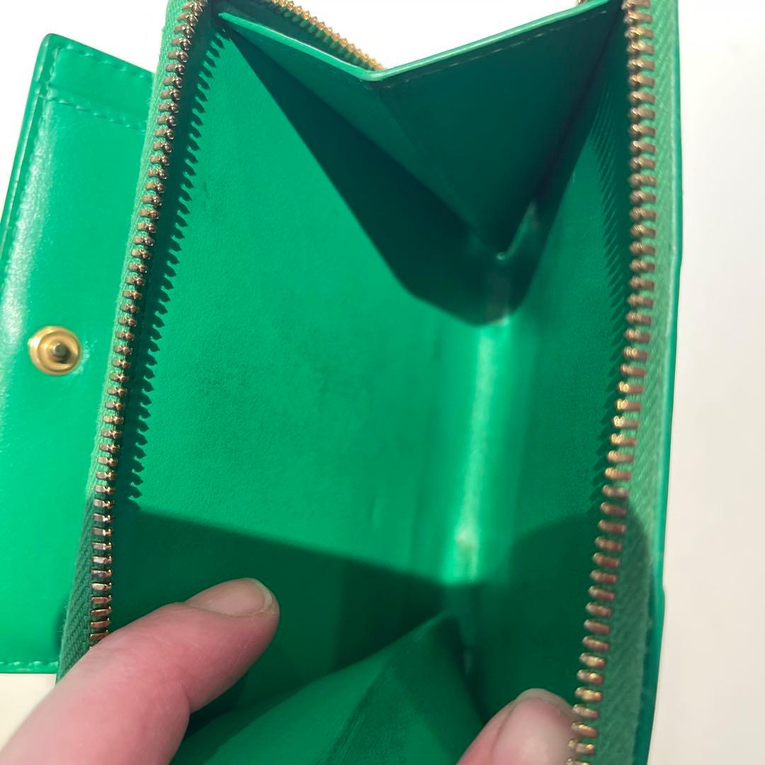 BOTTEGA VENETA グリーン二つ折り財布