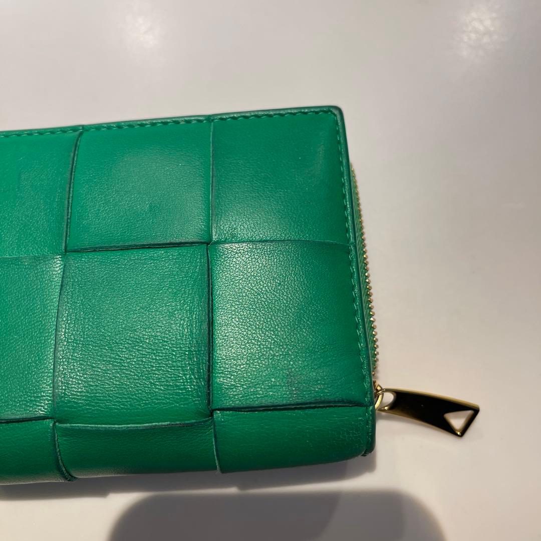 BOTTEGA VENETA グリーン二つ折り財布