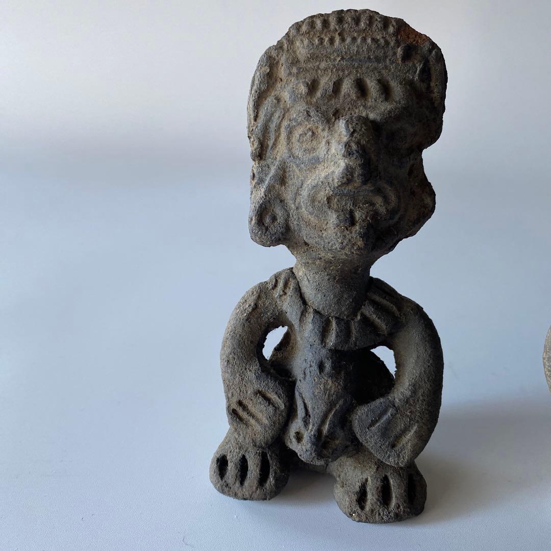 メキシコ 土製人物像 一対 プリミティブアート 中米系 土偶 人物像 ペア