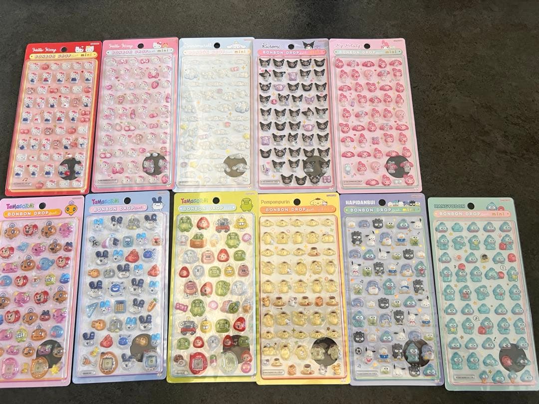 【店舗正規品】サンリオミニ　たまごっち　ボンボンドロップシール　11種セット