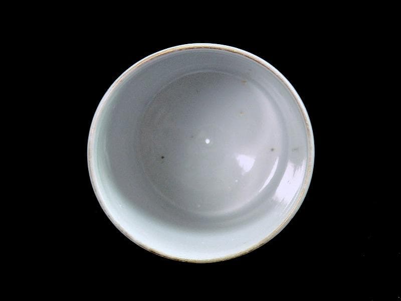 古伊万里　染錦　一つ葵に唐草　氷裂紋の図　のぞき　猪口　E211AS-BXg