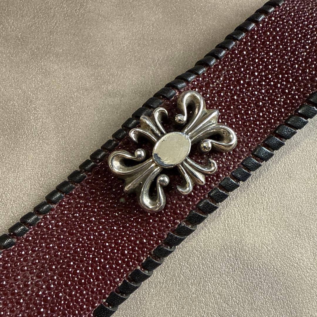 A&G エーアンドジー レザーブレスレット シルバー クロスモチーフ