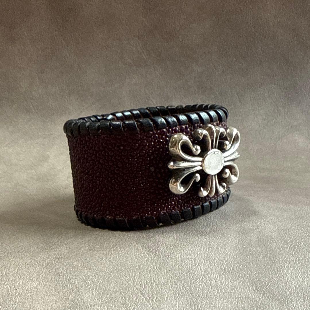 A&G エーアンドジー レザーブレスレット シルバー クロスモチーフ