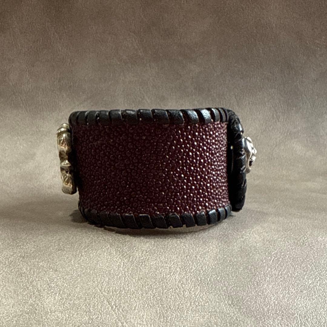 A&G エーアンドジー レザーブレスレット シルバー クロスモチーフ