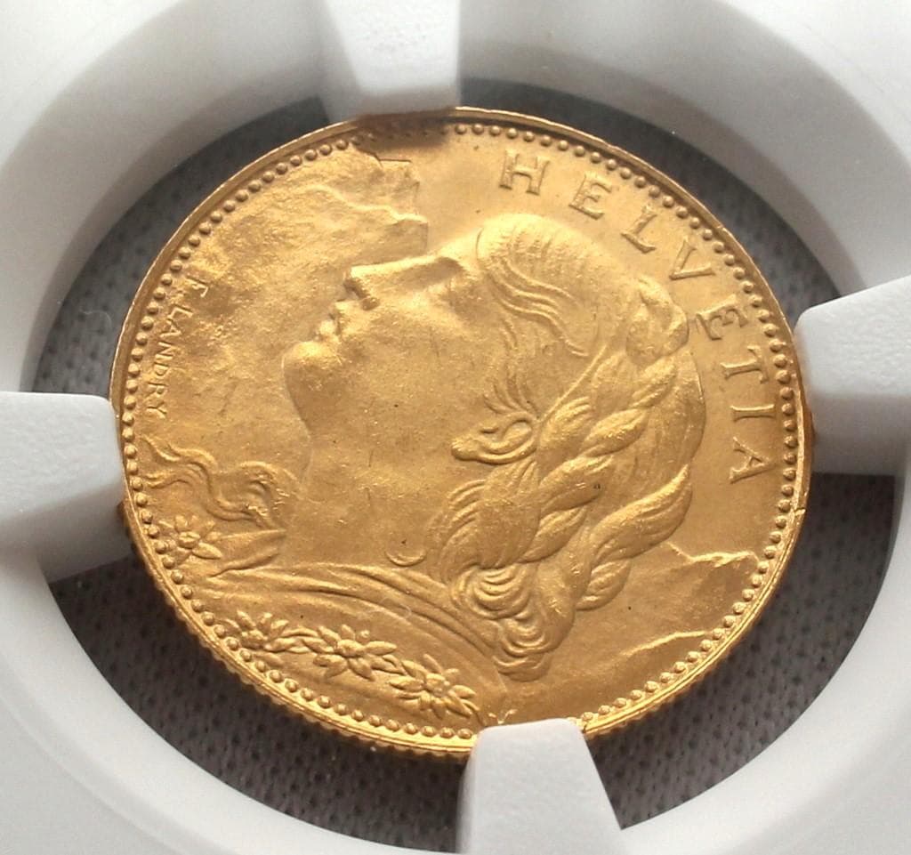 まやさん…！専用　1922年 スイス ブレネリ10フラン 金貨 NGC MS64