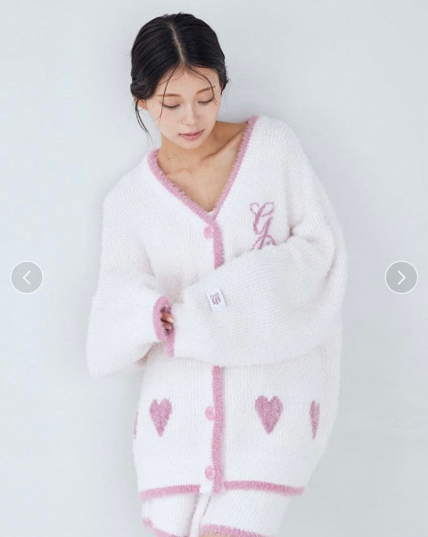 ジェラピケ　ラメフェザーカーディガン & ラメフェザーショートパンツ　2点セット