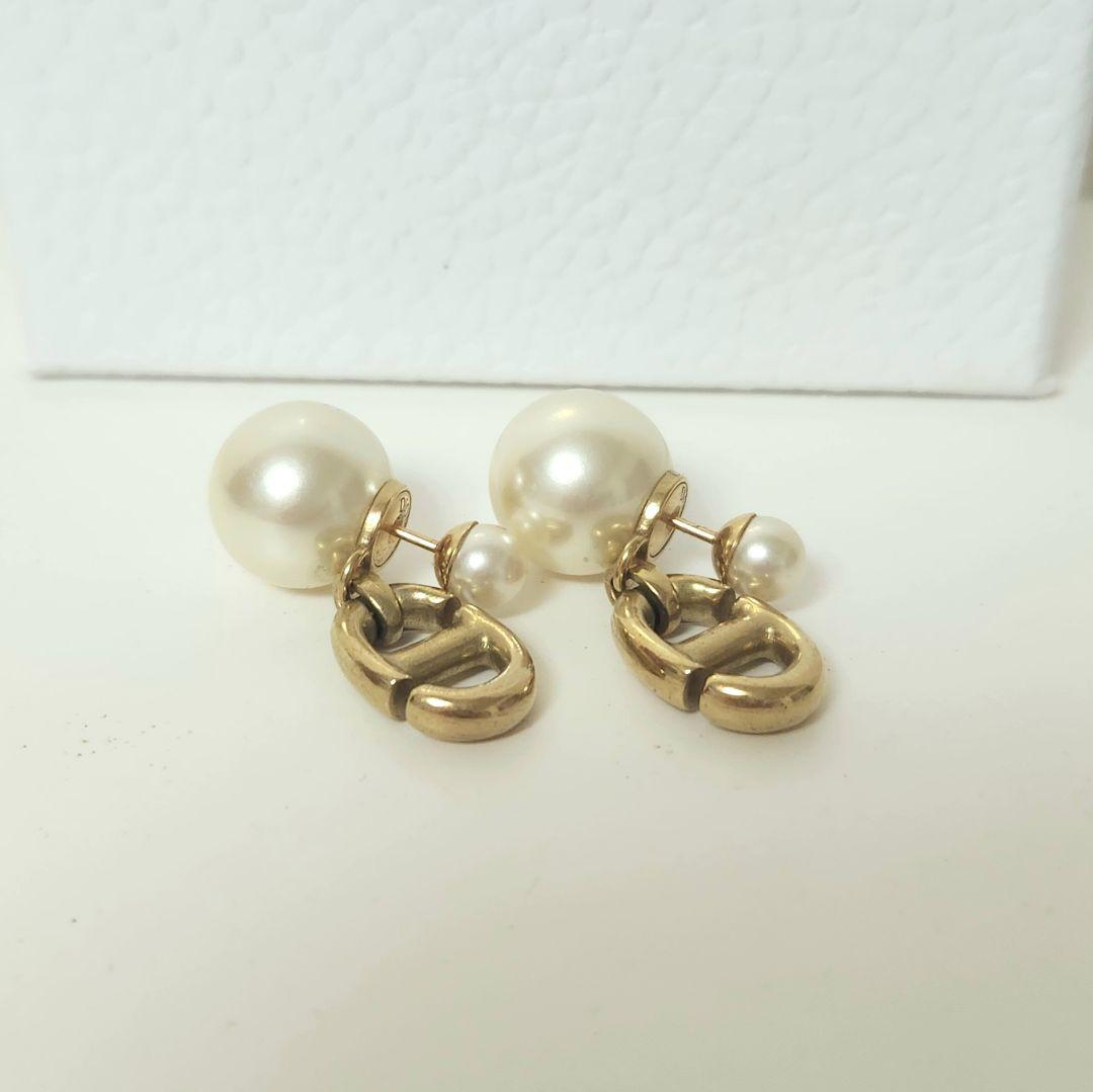【A】【正規品】Dior トライバルボール CDロゴ ピアス 美品