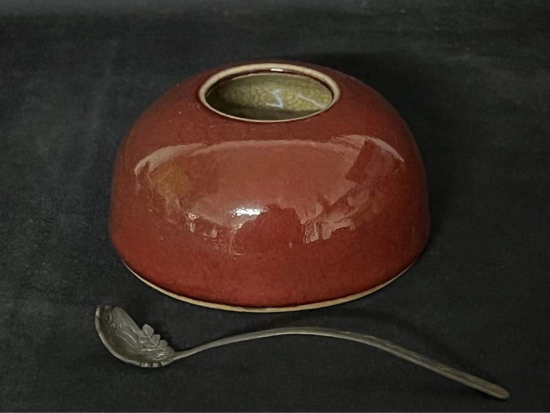 文房具　清康熙　 紅釉水盂/MT 2-66