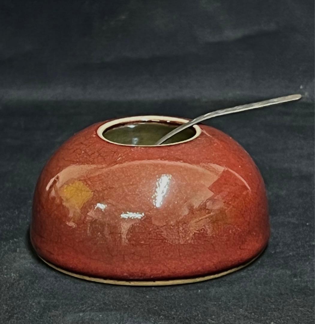 文房具　清康熙　 紅釉水盂/MT 2-66