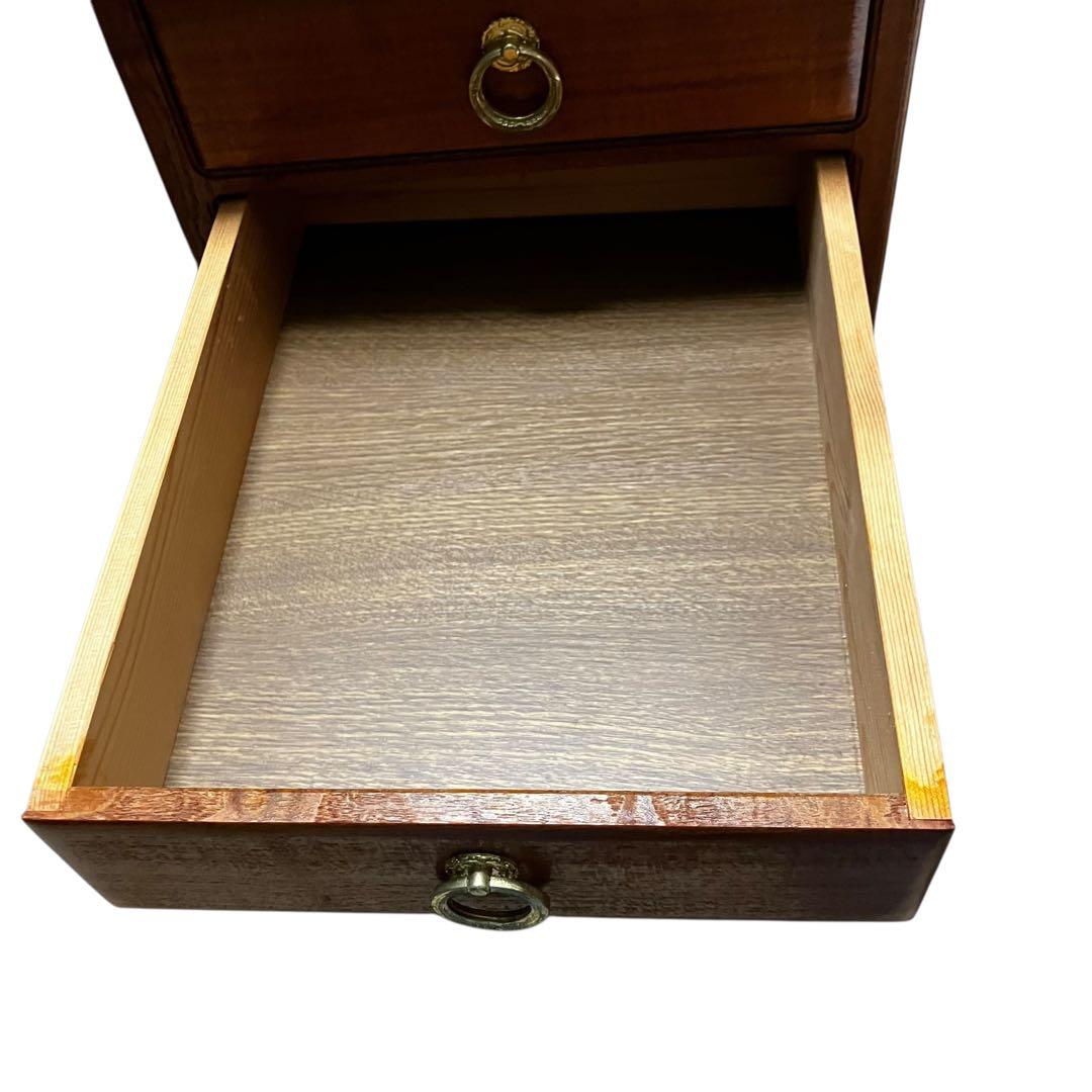 アンティーク調 5段チェスト 木製 引き出し収納 コンパクト