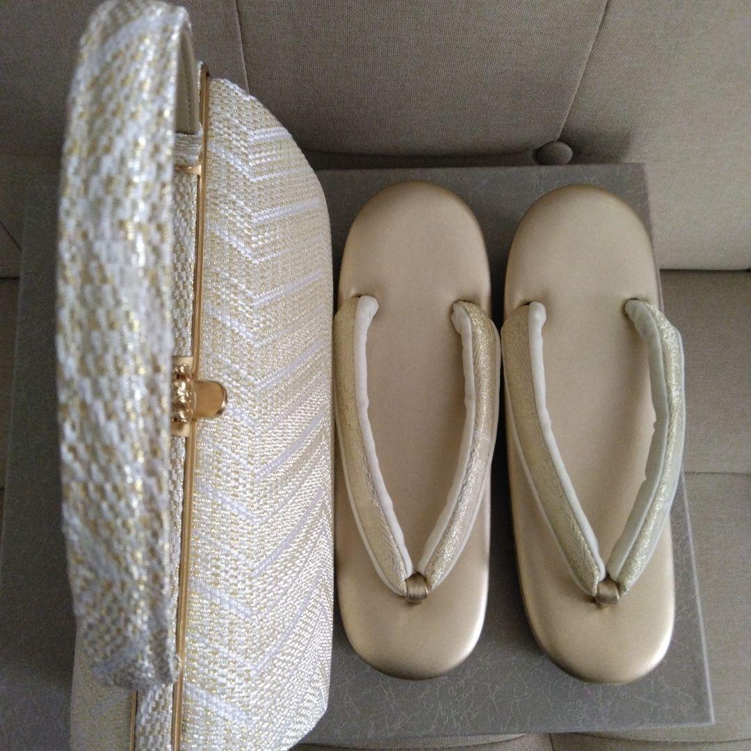 ハンドバッグとゴールド草履セットMサイズ