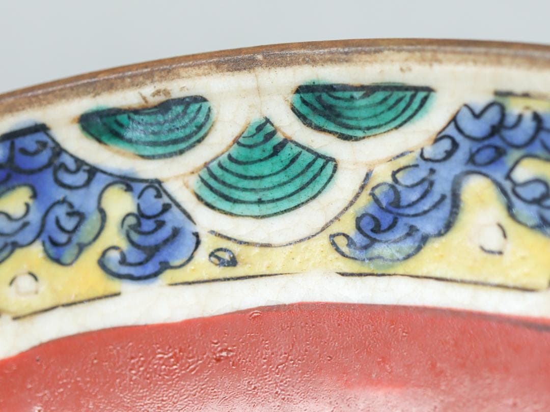 九谷焼 色絵美人踊り図 額皿 21cm 飾り皿