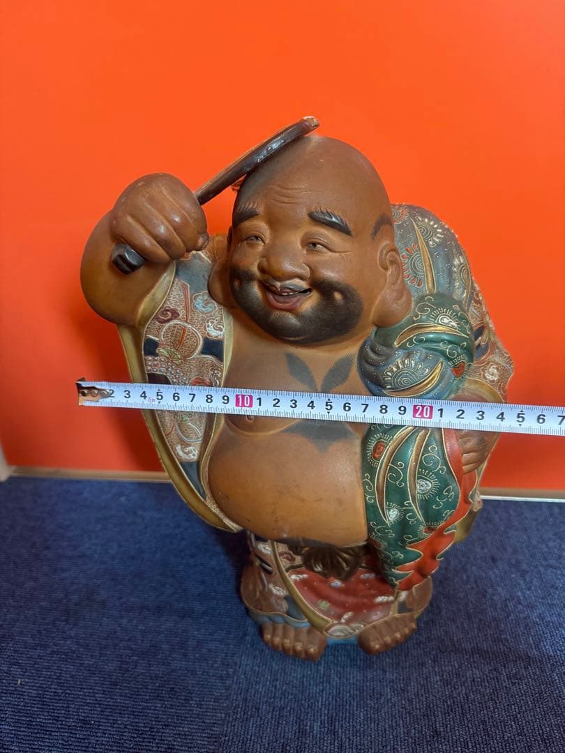 2039  九谷焼　布袋　縁起物 七福神 置物 神仏物 アンティーク 時代物