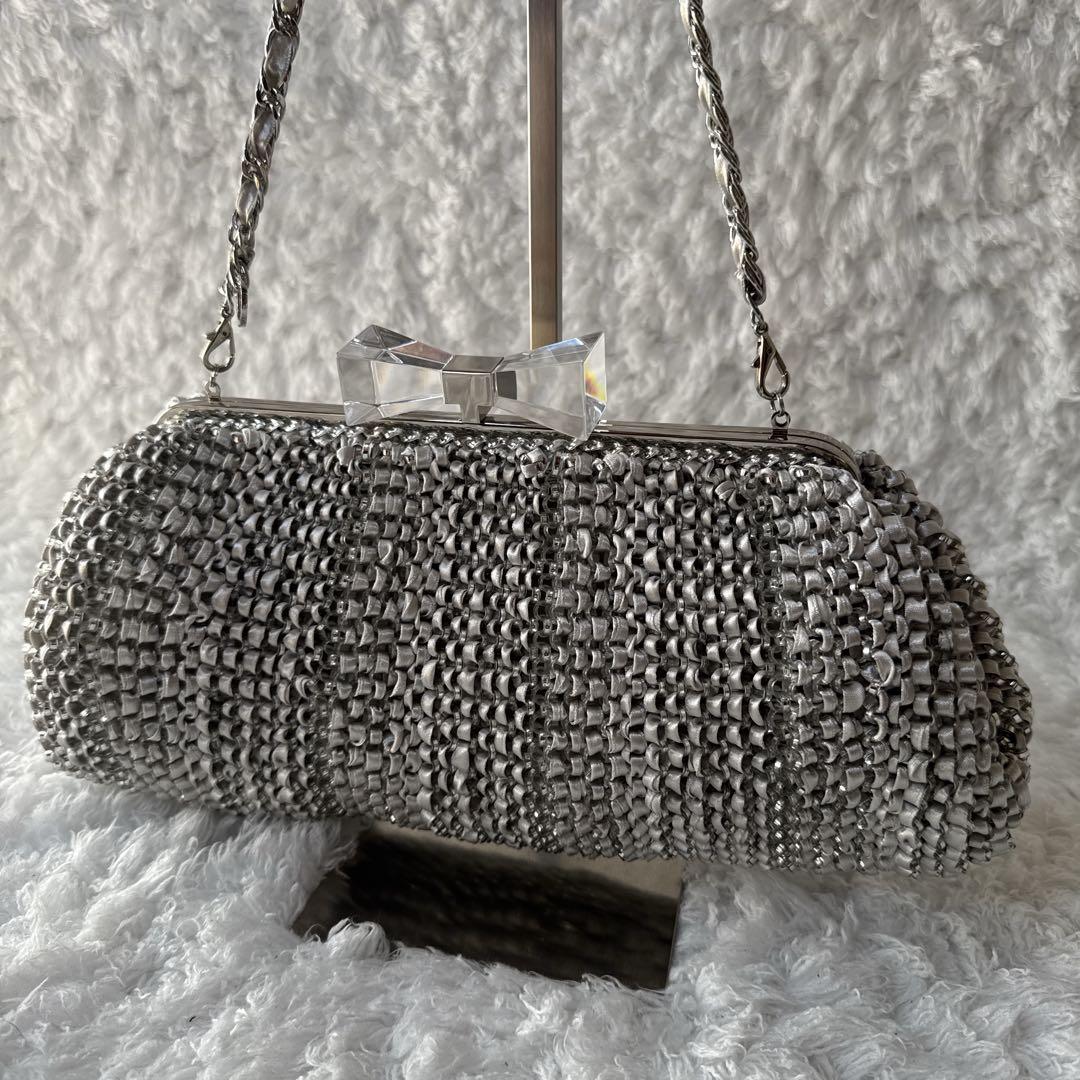 アンテプリマ クリスタッオフィオッコ ワイヤー 2way バッグ リボン がま口